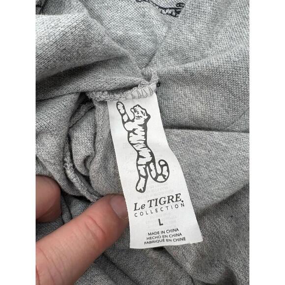 Le Tigre Men's Polo L Gray With Tiger Print All Over - Picture 6 of 8